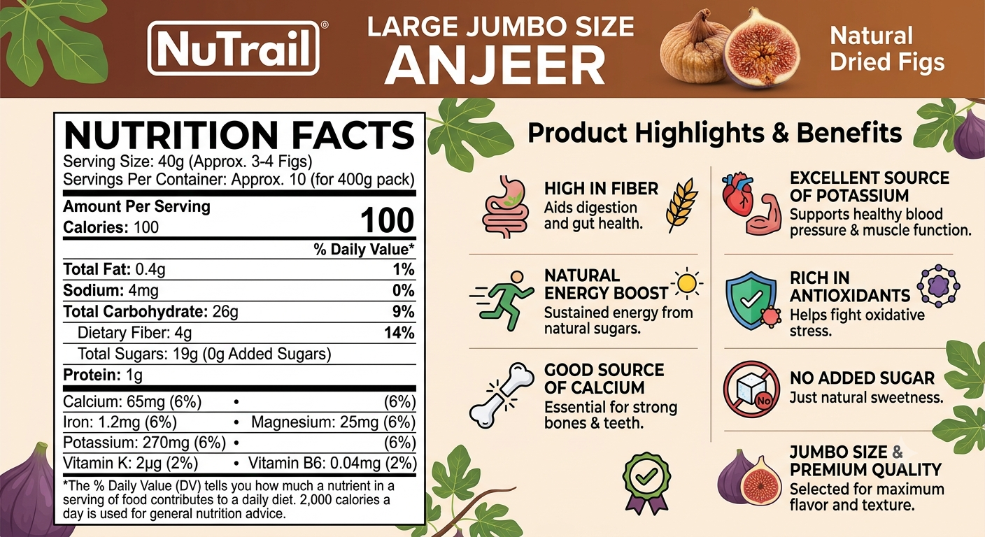 Large Jumbo Size Anjeer | Natural Dried Figs